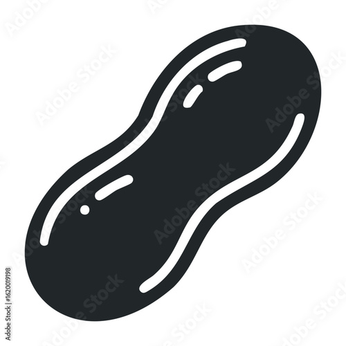 Black sanitary pad silhouette icon isolated. Vector illustration