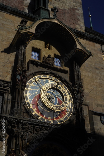 Photography Historic astronomical clock on a medieval building in the heart of Prague during