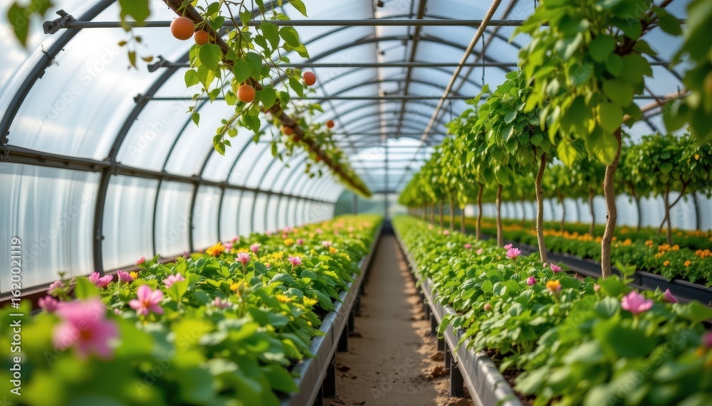 Obraz premium using iot for continuous monitoring in greenhouses reduces human error in data recording enhancing precision in crop management and resource use.