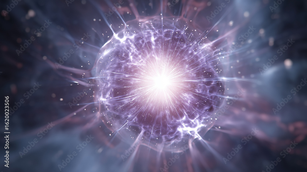 Fototapeta premium Abstract Glowing Orb with Energy Emanating