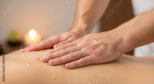 Wallpaper Mural Relaxing full body massage treatment with oil and candle light in a tranquil spa setting, promoting wellness and rejuvenation for ultimate comfort Torontodigital.ca