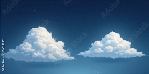 Blue sky with white clouds on a sunny bright day
