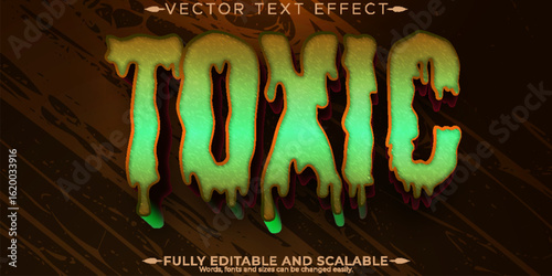 Toxic text effect, editable trash and chemical text style