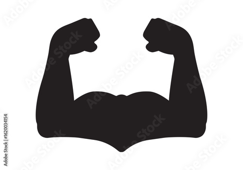 arm, bicep, strong hand icon cartoon hand drawn vector illustration