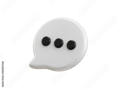 White speech bubble icon 3d render concept of  speech bubble message, conversation, and communication Ideal for social media communication tools icon vector illustration