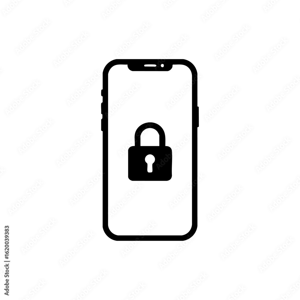 Minimalist vector icon of a smartphone with a padlock, representing secure login, mobile protection, and digital data privacy.
Minimalist vector icon of a smartphone with a padlock, representing secure login, mobile protection, and digital data privacy.