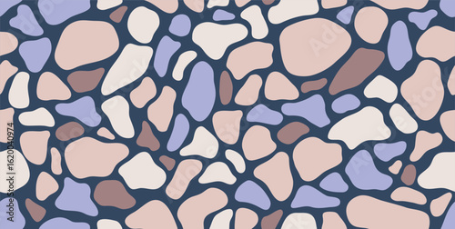 Colorful seamless stone pattern. Trendy vector pattern of soft colors for textile design