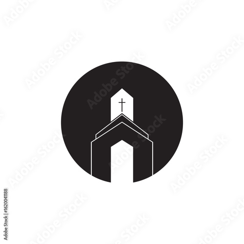 logo church.christian symbol,the bible and the cross of jesus christ-vector