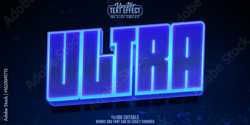 Ultra editable text effect, customizable game and bold 3d font style