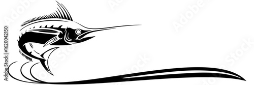 line art illustration for a swordfish
