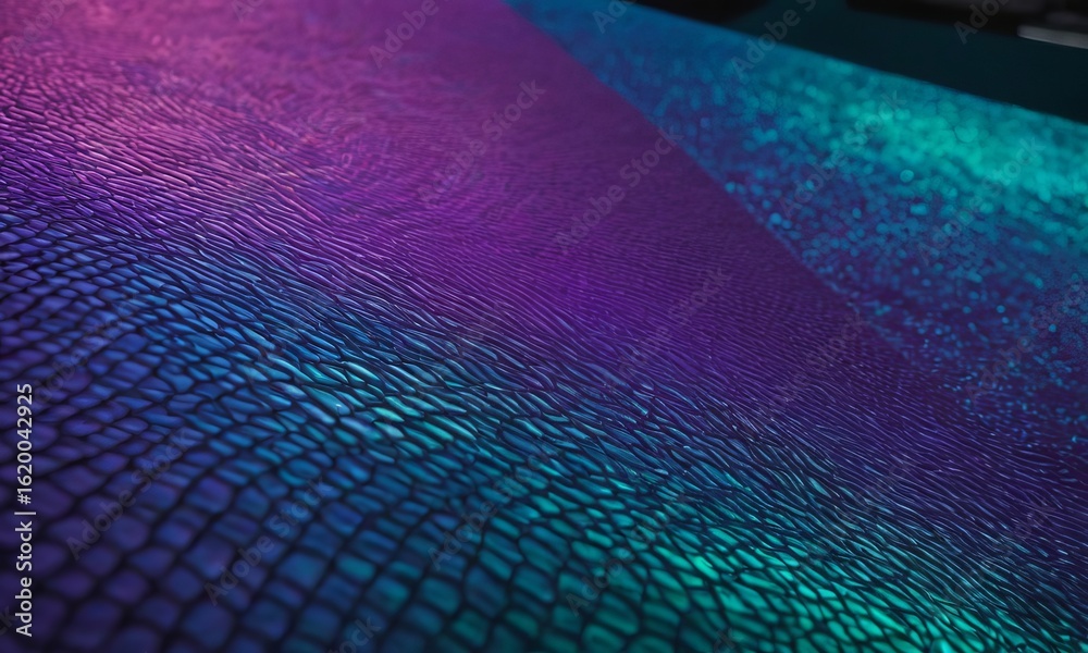 Obraz premium Mesmerizing gradient texture with intricate reptilian scale pattern and vibrant iridescent colors