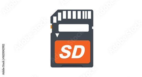 Vector illustration of sd card icon isolated on white background