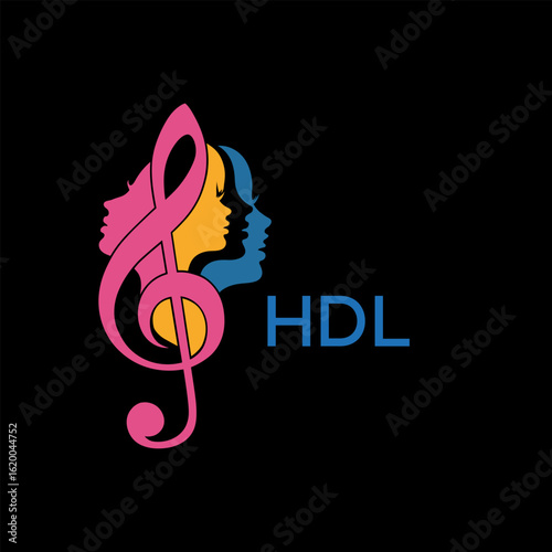 HDL Wave Ocean Logo Design with Text HDL, HDL Later Logo, Abstract Water Wave Logo Branding, Creative Ocean Wave Symbol with Text
