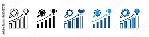 Efficacy icon set multiple style collection