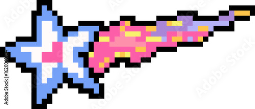 pixel illustration of a shooting star