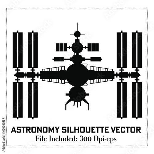 A Black of color Astronomy silhouette vector collection
