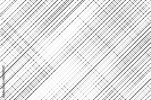Grunge halftone gradient background. Faded grit noise texture. White and black sand wallpaper. Retro pixelated backdrop. Anime or manga style comic overlay. Vector graphic design textured template