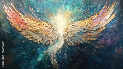 Celestial Being with Colorful Wings