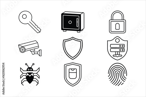 set of security icons vector