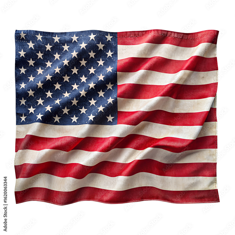 Obraz premium The american flag, a symbol of freedom and democracy, waving proudly against a transparent background