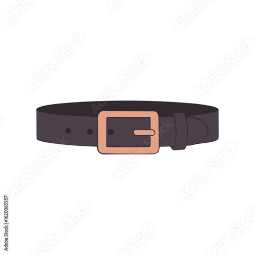 Belt on display A sleek, elegant belt with a prominent buckle, rendered in a crisp, minimalist style, perfect for adding a touch of refinement to any outfit.