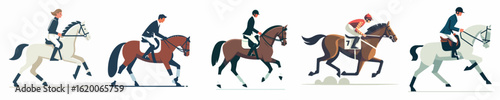 vector of a male horse racing athlete