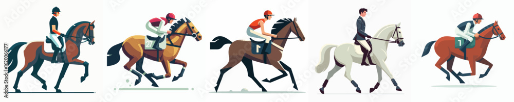 Fototapeta premium vector of a male horse racing athlete