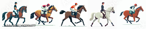 vector of a male horse racing athlete