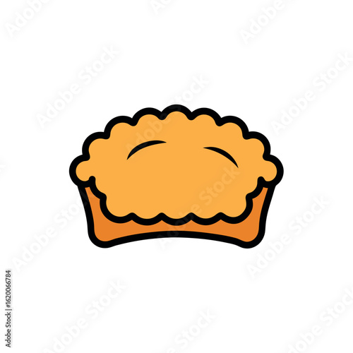 Vector art of cartoon pie isolated on white background