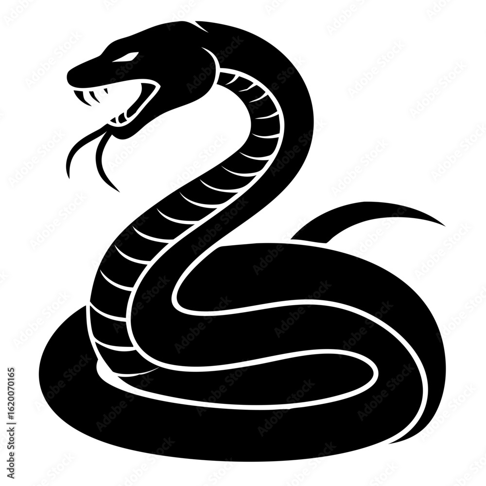 Fototapeta premium black snake vector illustration
