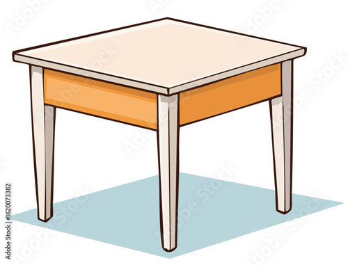 Contemporary Coffee Table with Wood Frame and Light Top Surface
