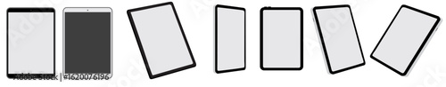 set of tablets vector illustration mockup