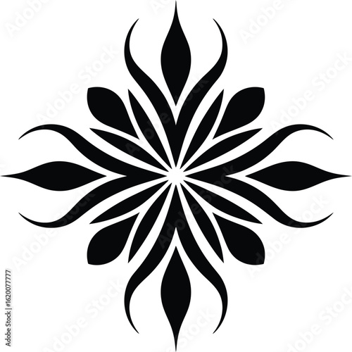black and white floral ornament