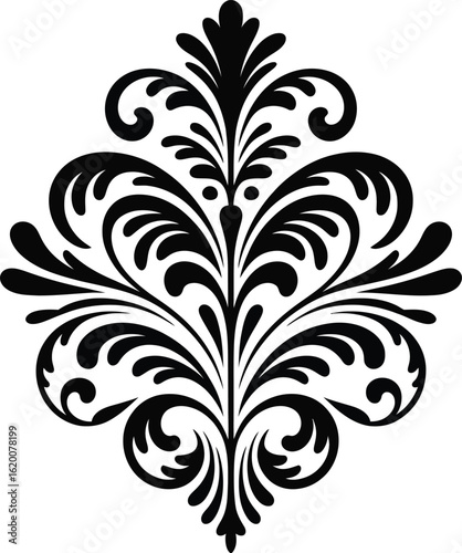 black and white floral elements
