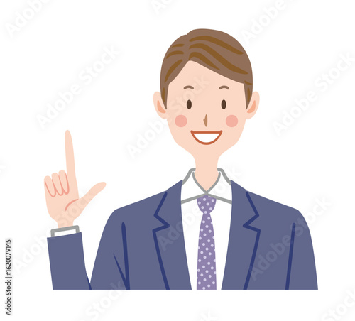 説明するビジネスマン　スーツの男性