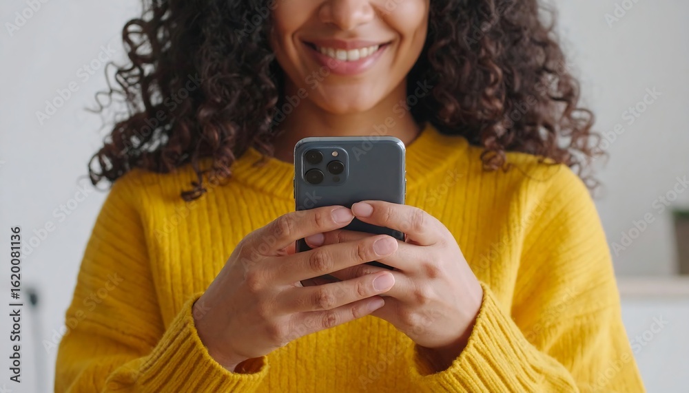 Fototapeta premium Woman texting on phone