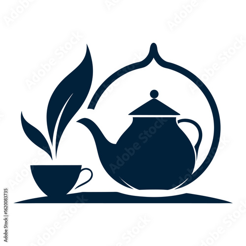      Tea house logo vector illustration.

