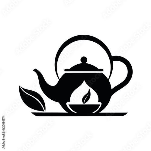      Tea house logo vector illustration.


