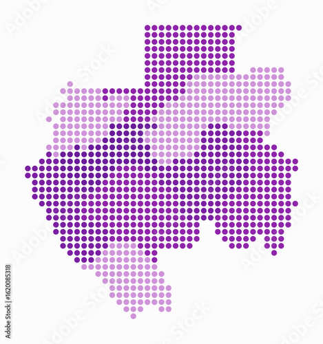 Gabon dotted map. Digital style map of the country on white background. Gabon shape with circle dots. Colored dots style. Large size circles. Classy vector illustration.