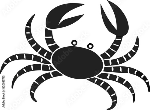 Black spider arachnid insect vector on a white background, a scary danger bug symbol of Halloween nature design or poisonous tattoo art silhouette illustration