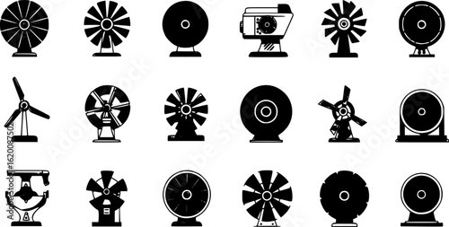 Turbine icons. Vector illustration. vector set

