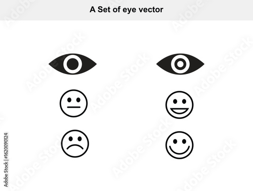 Black icons display eyes and different mood expressions