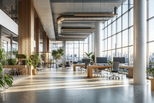 Urban office with natural light views