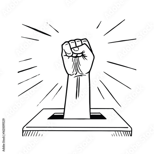 The Power of the People: Raising a Ballot as a Symbol of Democracy, Freedom, and the Right to Vote

