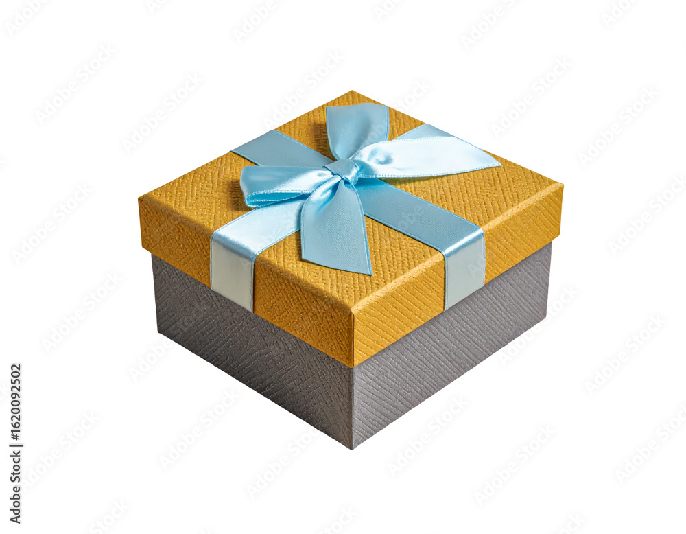 Obraz premium Gift present box ribbon birthday celebration surprise holiday package on transparent background