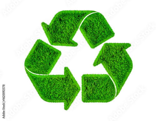 Recycle green grass symbol environment eco friendly sustainability nature on transparent background
