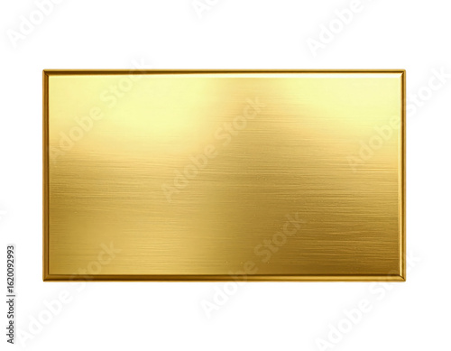 Shiny gold metal plate background texture surface frame and border design on transparent background