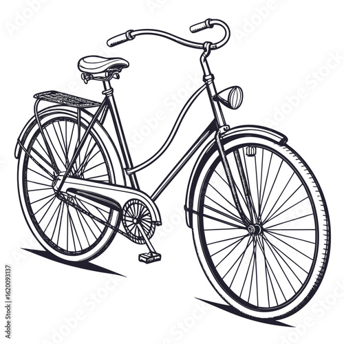 Classic bicycle illustration with vintage styling