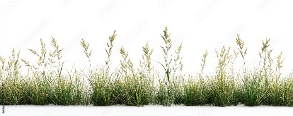 Natures tall meadow grass cut out on a white background, rendered in 3D, capturing the simplicity and beauty of natural plant life in a clean, minimalist style, Generative AI Natures tall meadow grass cut out on a white background, rendered in 3D, capturing the simplicity and beauty of natural plant life in a clean, minimalist style, Generative AI