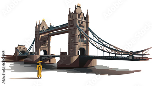 mascot tower bridge in london color drawing